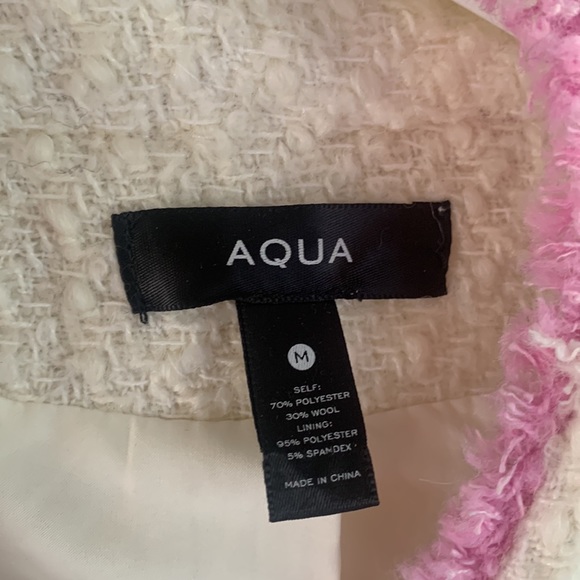 AQUA tweed white and pink blazer - Picture 2 of 3